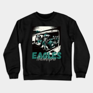 Philadelphia eagles football player graphic design cartoon style beautiful artwork Crewneck Sweatshirt